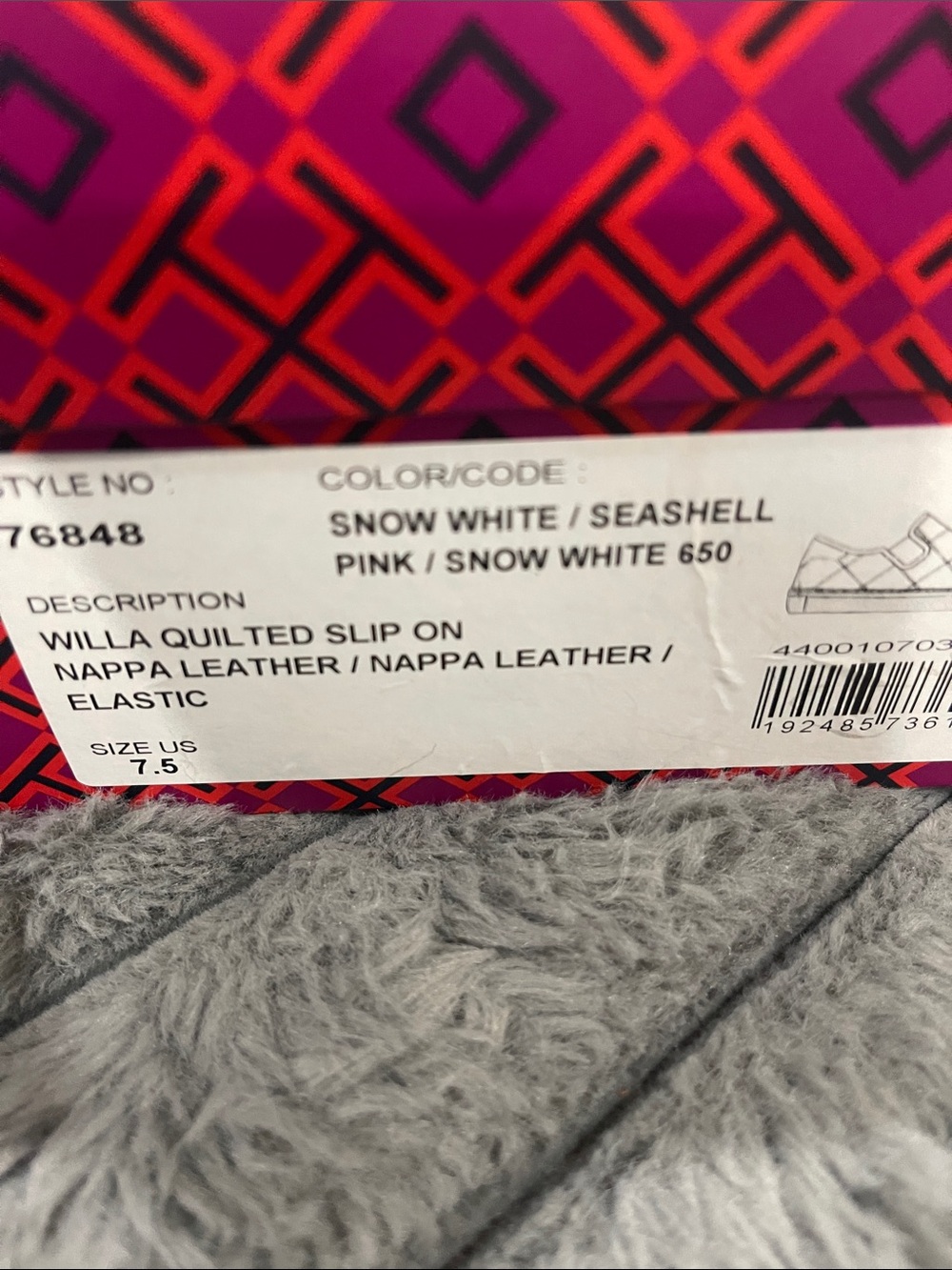 Tory Burch Quilted Slip-On Mules in White and Blush - Picture 2 of 4